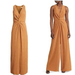 Elegant Tan Sleeveless Jumpsuit